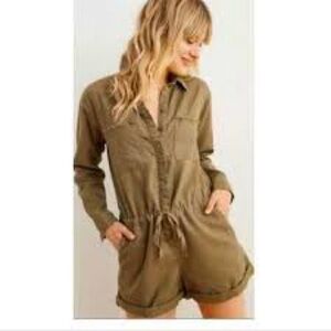 Aerie Utility Army Green Romper